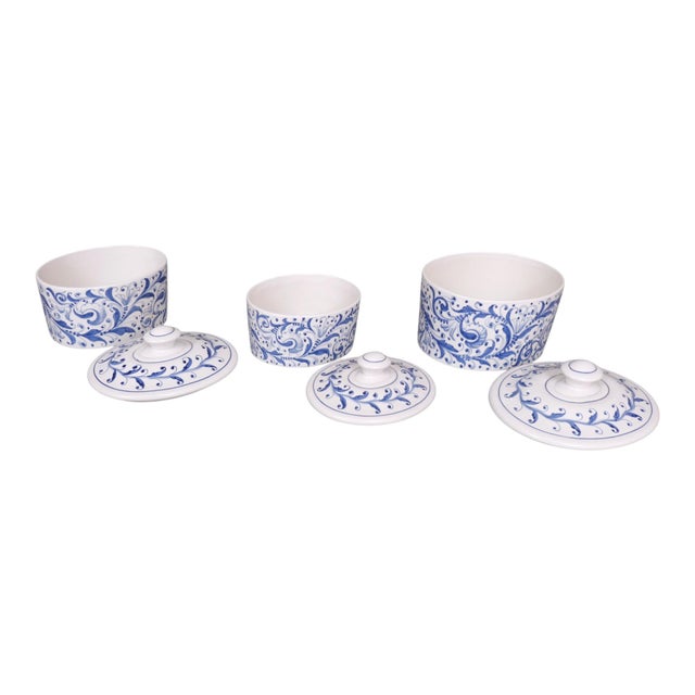 Mancioli Italian Ceramic Kitchen Cannisters, Set of 3 For Sale In Tampa - Image 6 of 9