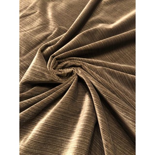 Kravet Taupe Striée Multipurpose Velvet Performance Fabric - 8 Yards For Sale