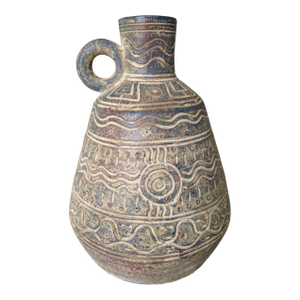 Vintage Aztec Clay Pottery Vessel