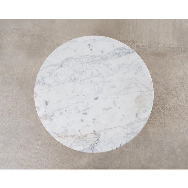 Bohemian Bronze Mace Finial Cocktail Table Carrara Marble Top For Sale - Image 4 of 18
