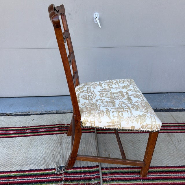 Wood Antique Mahogany Chippendale Ribbon Back Side Chair, Massachusetts, Circa 1800 For Sale - Image 7 of 12