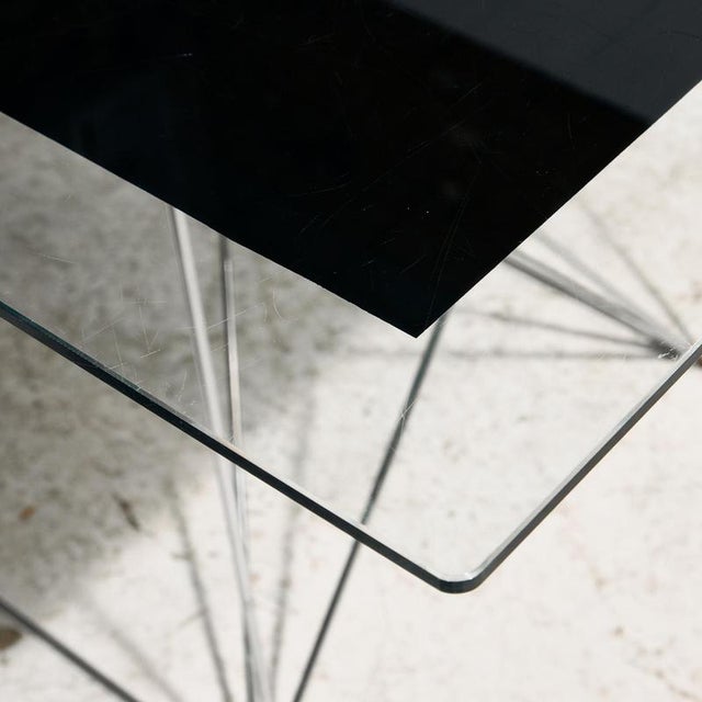 Glass and Steel Dining Table by Max Sauze, 1970s For Sale - Image 3 of 12