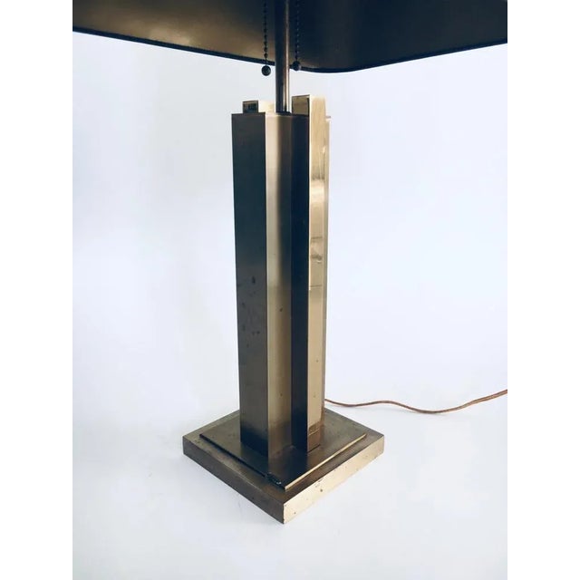 Hollywood Regency Hollywood Regency Style Architectural Brass Table Lamp, 1970s For Sale - Image 3 of 17