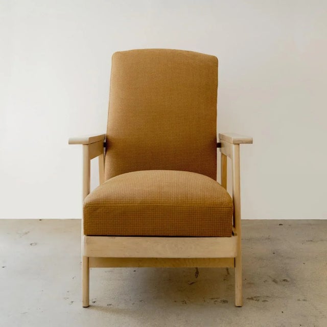 French 1950s Vintage French Reclining Lounge Chair For Sale - Image 3 of 9