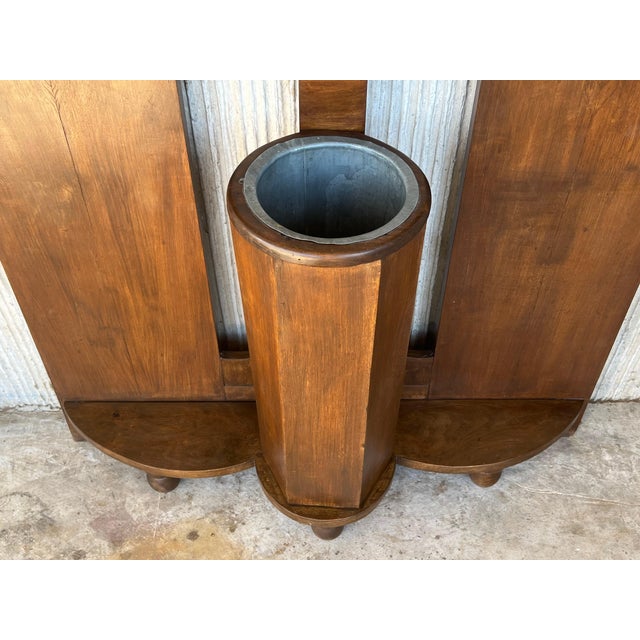 Mid 20th Century Art Decò Coat Rack Floor Stand with Umbrella Holder and Mirror For Sale - Image 9 of 18