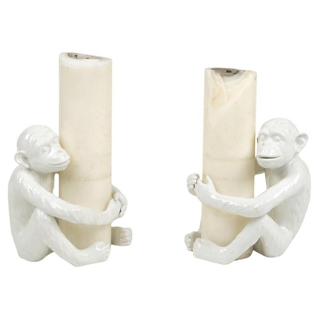 Mid-Century Monkey Candleholders in Ceramic attributed to Vivai Del Sud, Italy, 1970s, Set of 2 For Sale - Image 16 of 16
