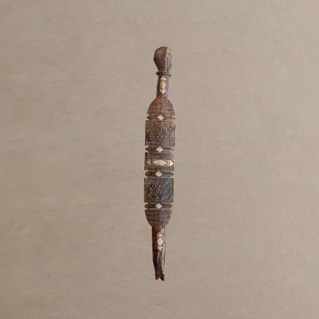 Wood Vintage Berber Hand-Carved Wooden Tent Peg For Sale - Image 7 of 7