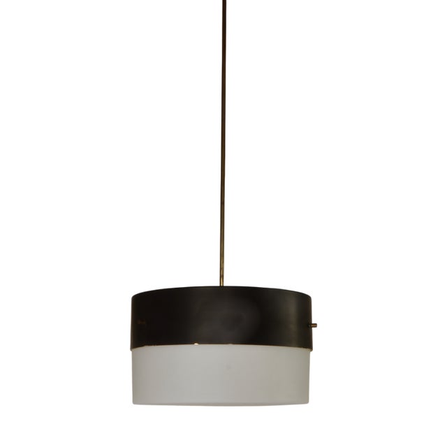 Brass and Glass Pendant Lamp For Sale