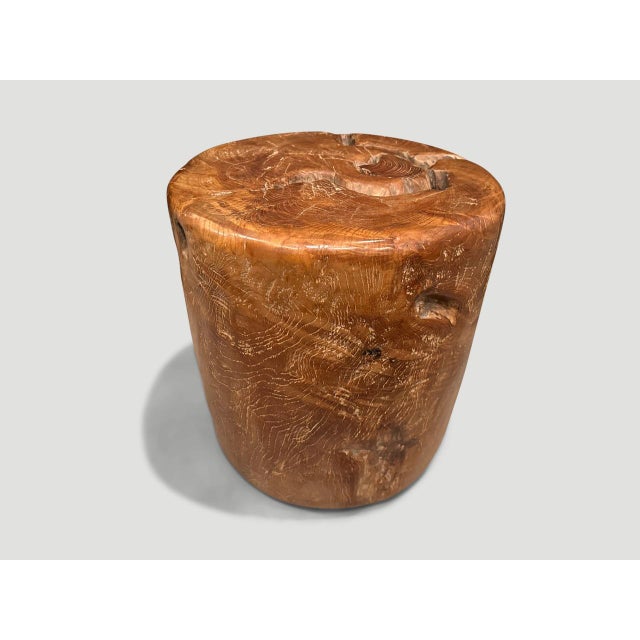 Andrianna Shamaris Century Old Teak Wood Side Table For Sale - Image 11 of 18