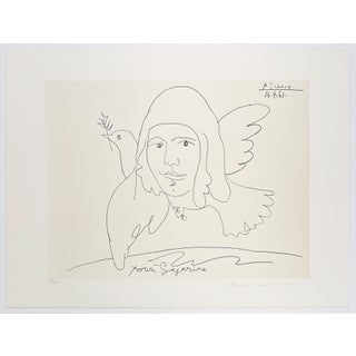 1980s Pablo Picasso, Youri Gagarine (Marina Picasso Estate Hand Signed Lithograph) Reproduction For Sale