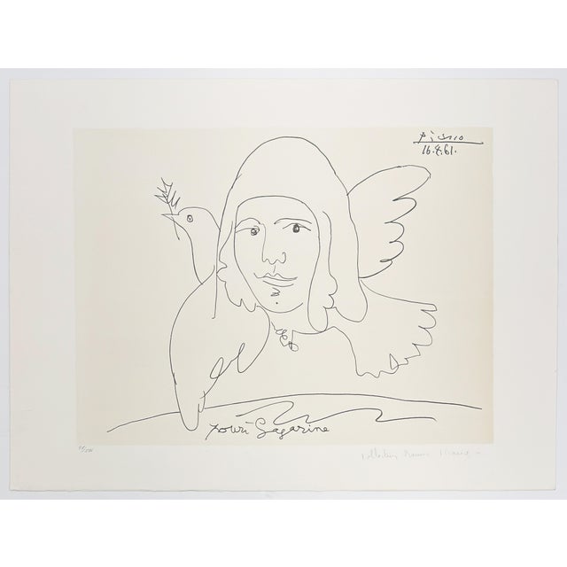 1980s Pablo Picasso, Youri Gagarine (Marina Picasso Estate Hand Signed Lithograph) Reproduction For Sale