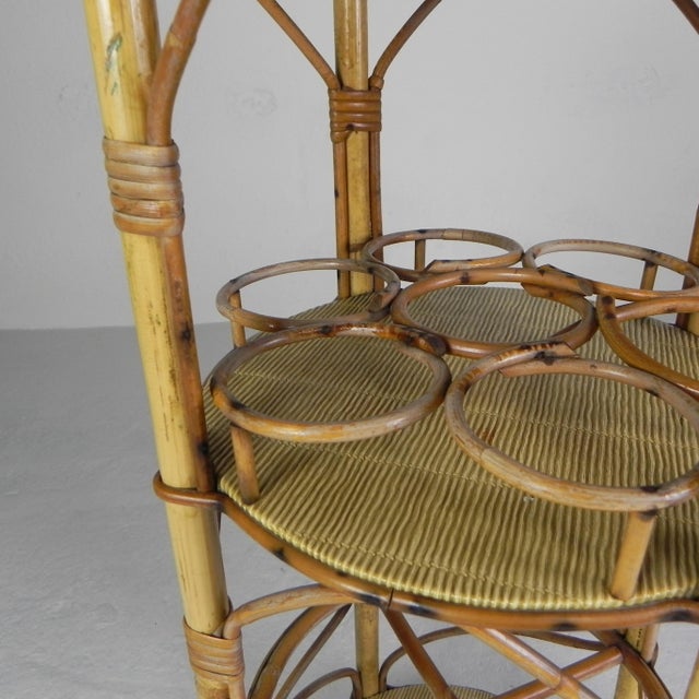 Vintage Bamboo Bottle Rack Side Table, 1950s For Sale - Image 16 of 18