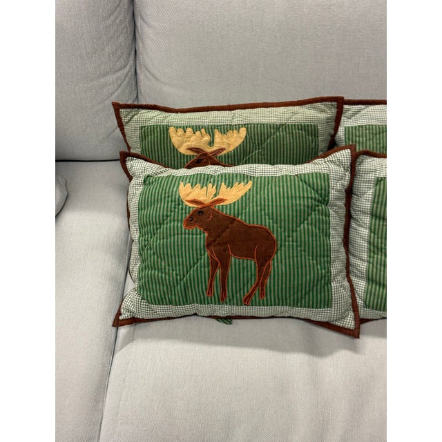 White Arrows Home Moose Appliqué Pillows, Set of Four For Sale - Image 12 of 12