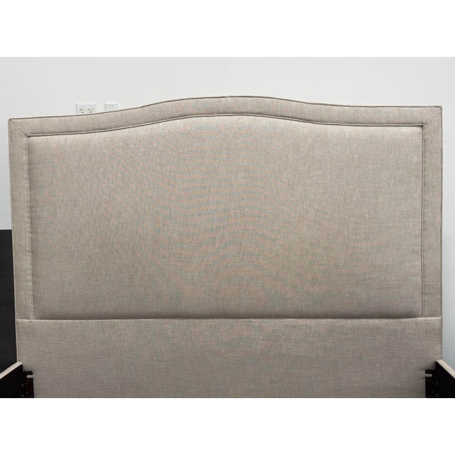 California King Restoration Hardware Lathem Upholstered Bed Frame For Sale In San Francisco - Image 6 of 12