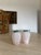 Pair of Scavo Murano-Style Glass Vessels Bud Vases Pink Verdigris Metal Handles For Sale - Image 10 of 18