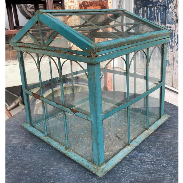 English English Tabletop Metal Greenhouse C. 1920 For Sale - Image 3 of 4