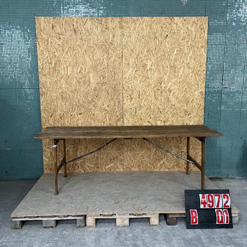 Vintage French Chapel Scrubbed Top Trestle Table, 1920s For Sale - Image 4 of 4