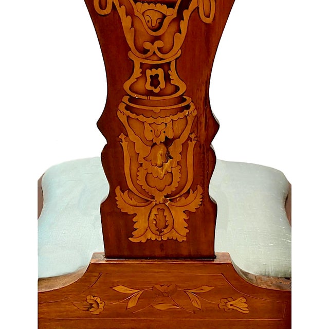 Pair of 19th-Century Dutch-Style Inlaid Side Chairs For Sale - Image 9 of 13