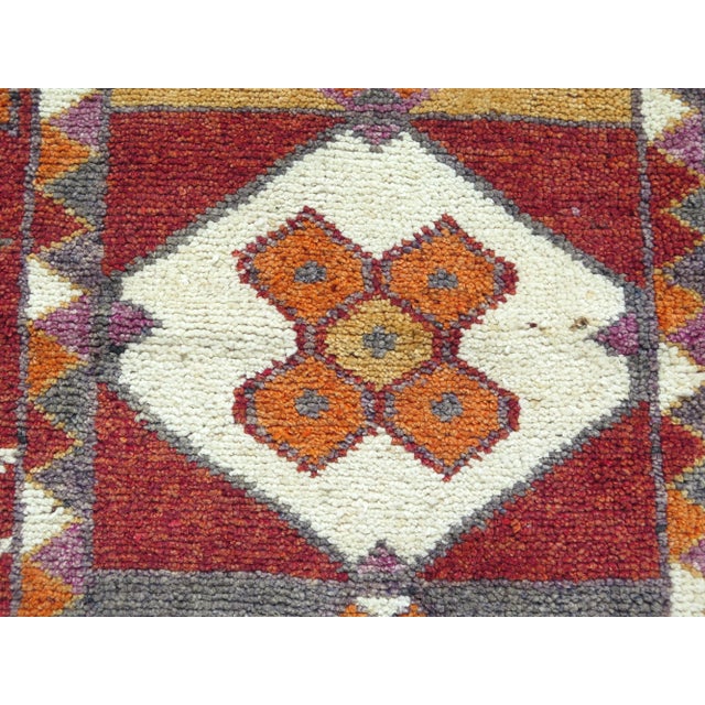 Textile 70s Orangecolor Herki Carpet Runner Long Runner Rug For Sale - Image 7 of 11