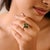 Nature-Inspired 14k Gold Motif Emerald Diamond Contemporary Ring Size 6 For Sale In New York - Image 6 of 16