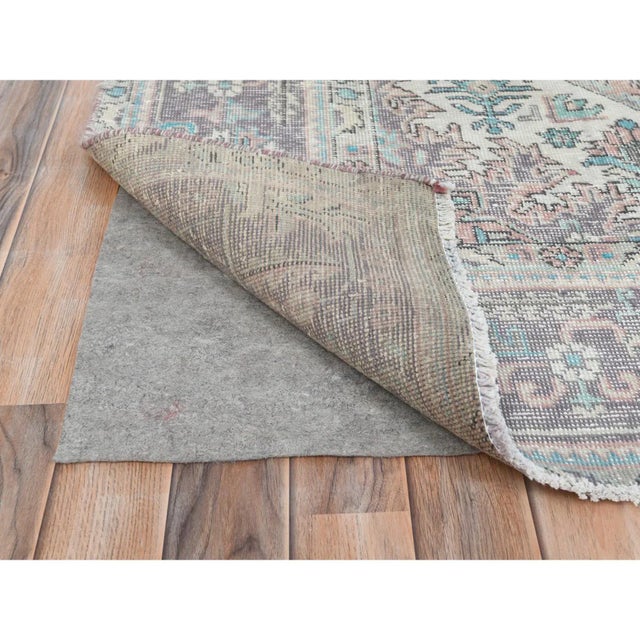 Textile Vintage Persian Tabriz Peach Hand Knotted Wool Rug For Sale - Image 7 of 13