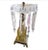 Victorian 1930s Solid Brass Glass Cut and Lead Crystal Arrow Pendulums Table Lamp For Sale - Image 3 of 8