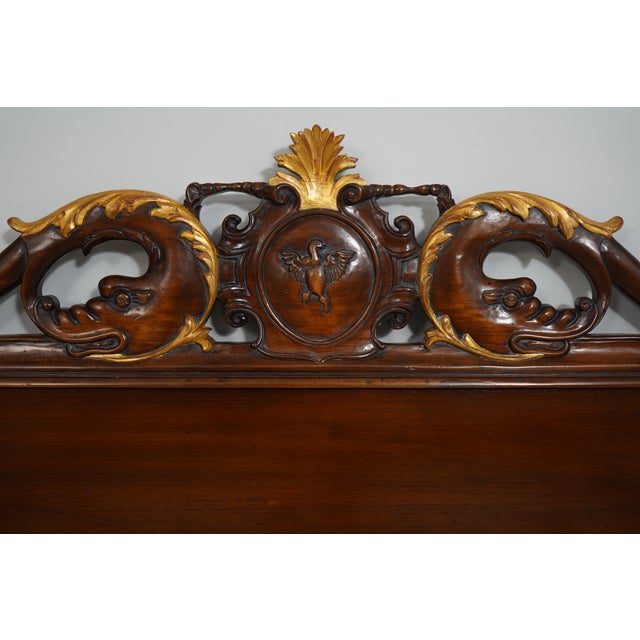 1980s Francesco Molon Mahogany King Size Poster Bed For Sale - Image 5 of 17