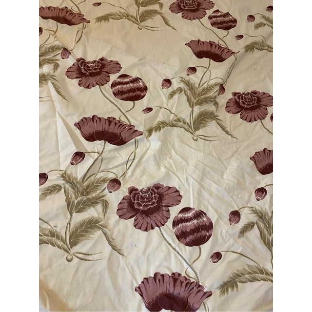 Late 20th Century Vintage Custommade Poppy Flowers Tablecloth For Sale - Image 5 of 5