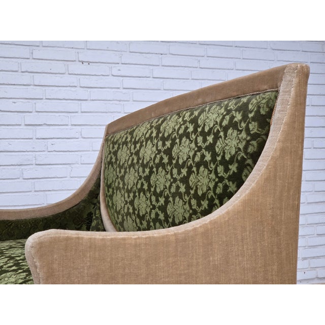 Danish Ash Wood Two-Seater Sofa with Velour Upholstery, 1930s For Sale - Image 9 of 18