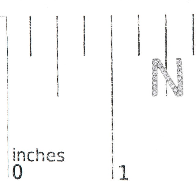 Early 21st Century 10K White Gold 1/10 Cttw Diamond 'N' Initial Stud Earring For Sale - Image 5 of 5