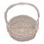 Vintage Large French Style Hand Woven Painted White Natural Wicker Basket For Sale
