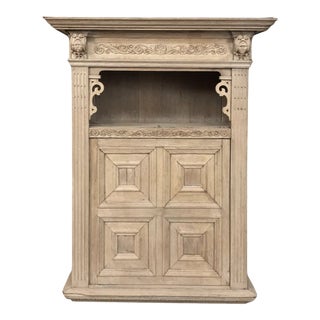 19th Century Renaissance Stripped Wall Cabinet For Sale