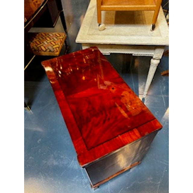 Biedermeier 19th C. Biedermeier Flame Mahogany Chest For Sale - Image 3 of 6