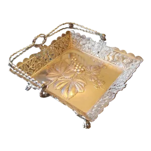 Antique Silver Plated Grape Themed Basket