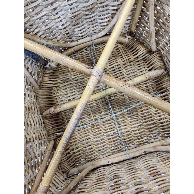 Vintage Braided Wicker Club Chair For Sale - Image 12 of 12