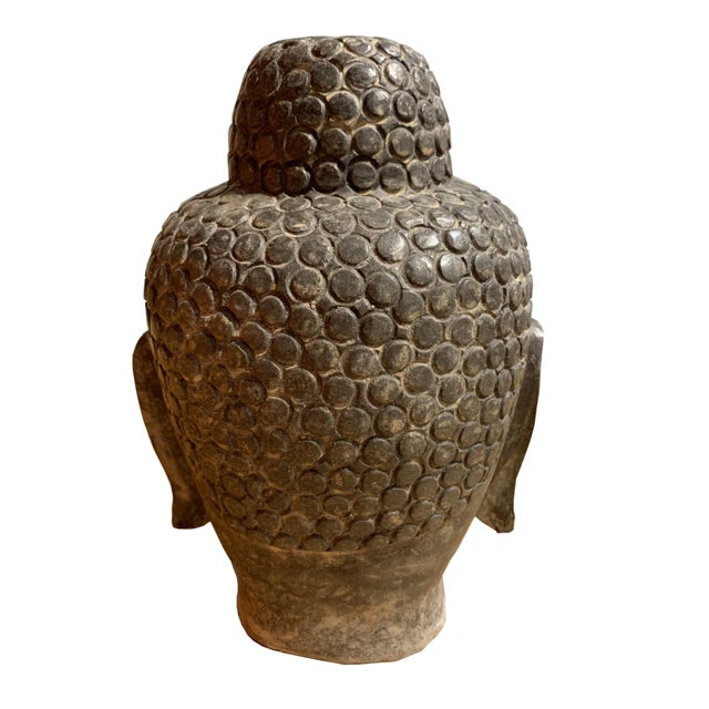 Asian Black Stone Buddha Head Chairish