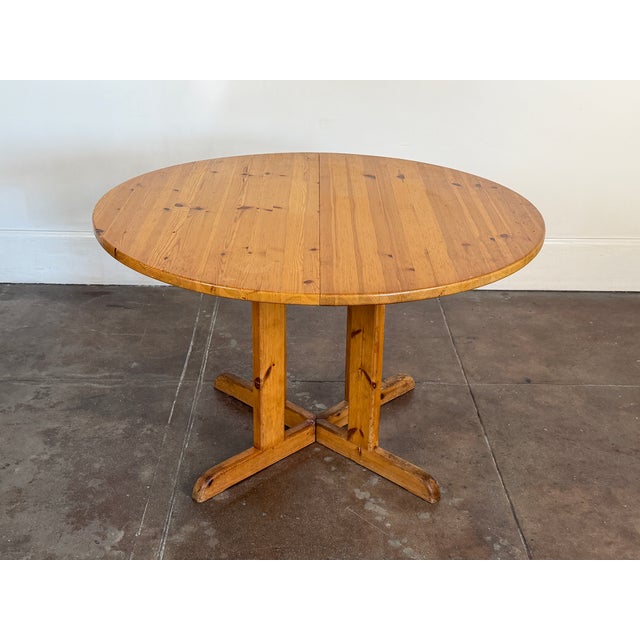 1970s Vintage 1970's Solid Pine Scandinavian Dining Table For Sale - Image 5 of 18