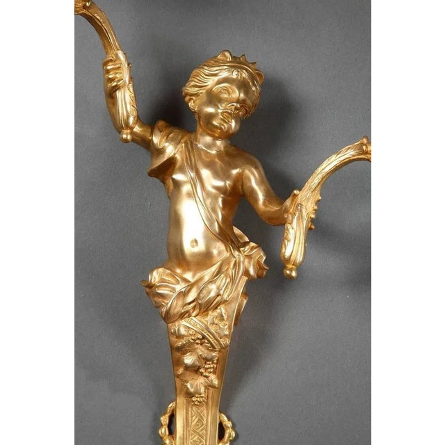 19th-Century Napoleon III Ormolu Sconces, Set of 2 For Sale - Image 5 of 11