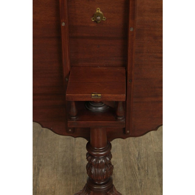 Chippendale Style Vintage Custom Mahogany Tilt Top Pie Crust Table For Sale - Image 10 of 13