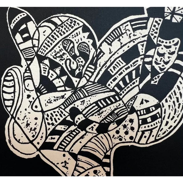 1970s Vintage Mid-Century Abstract Woodblock Print (After Wassily Kandinsky) – C. 1970s For Sale - Image 5 of 7
