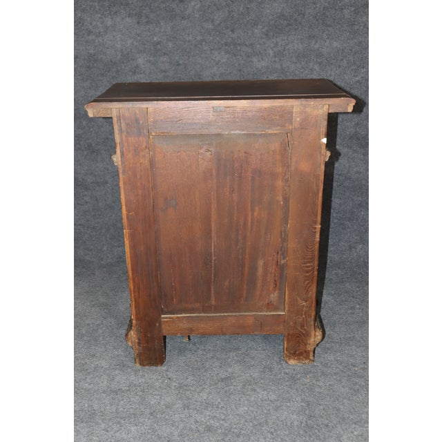 Fine Quality 18th Century Walnut Italian Carved Figural Side Cabinet Commode For Sale - Image 4 of 12