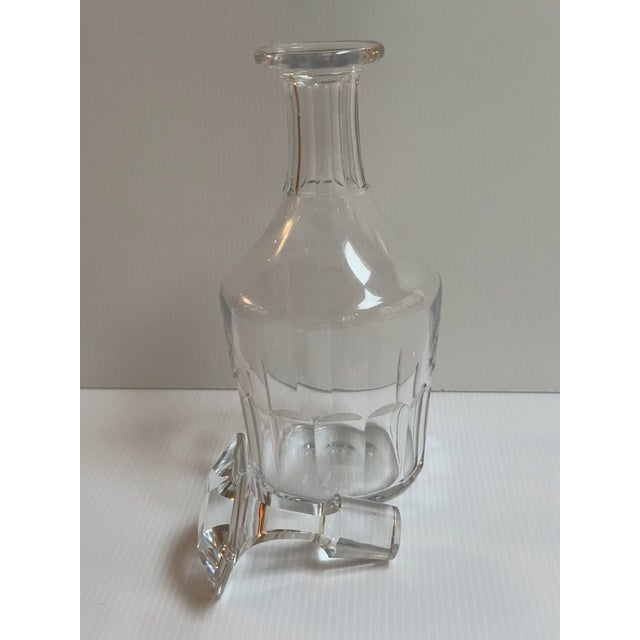 1970s Signed Baccarat France Clear Crystal Bretagne Pattern Decanter With Stopper For Sale In New York - Image 6 of 17