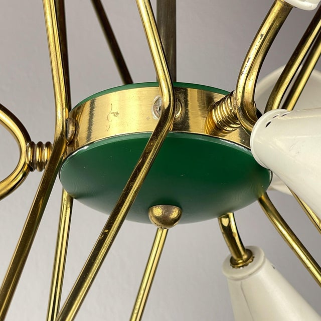 1970s Mid-Century Modern Metal Chandelier from Stilnovo, 1970s For Sale - Image 5 of 18
