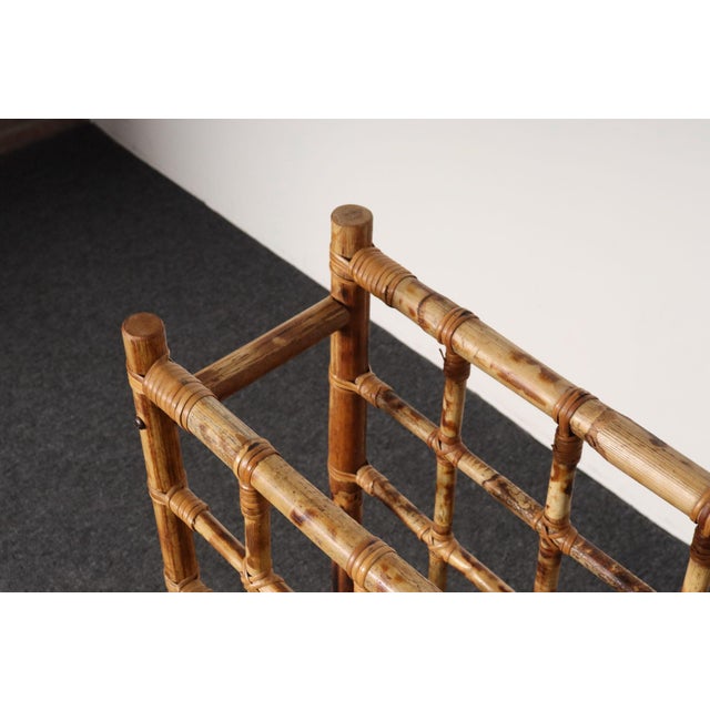 Vintage Bamboo and Rattan 24 Bottle Tabletop of Floor Wine Rack / Stand For Sale - Image 10 of 18