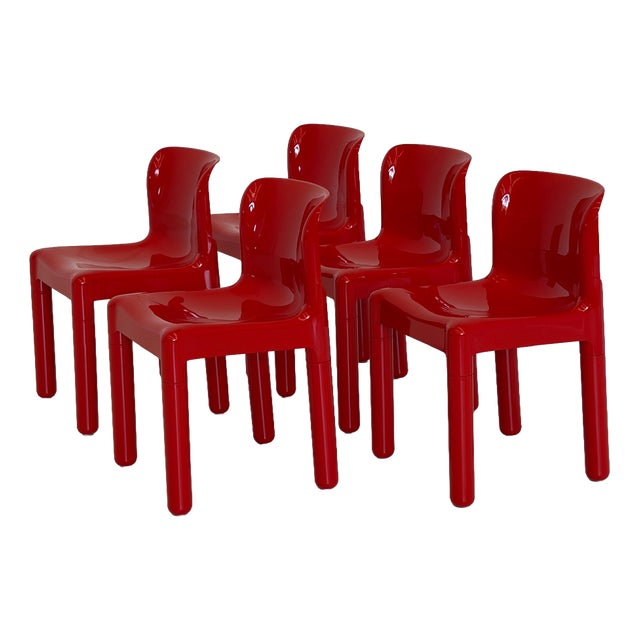 Model 4875 Dining Chairs by Carlo Bartoli for Kartell, 1970s, Set of 5 For Sale