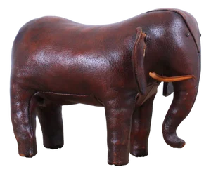 Vintage Leather Elephant attributed to Dimitri Omersa for Abercrombie & Fitch, 1905