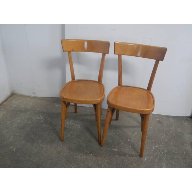 1970s Bistro Beech Chairs, 1970, Set of 6 For Sale - Image 5 of 13
