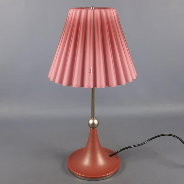 Modernist Pink Pleated Murano Glass Table Lamp, 1970s For Sale - Image 16 of 16