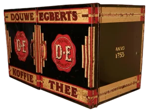 Large Art Deco Grocers Tolewear Double Coffee and Tea Canister, 1920