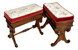 Late 19th Century Antique Aesthetic Lift Top Bench Stools - A Pair